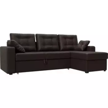 Угловой диван АртМебель Камелот эко-кожа бежевый правый угол