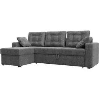 Угловой диван АртМебель Камелот рогожка серый левый угол