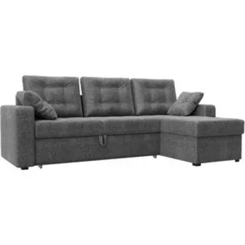 Угловой диван АртМебель Камелот рогожка серый правый угол