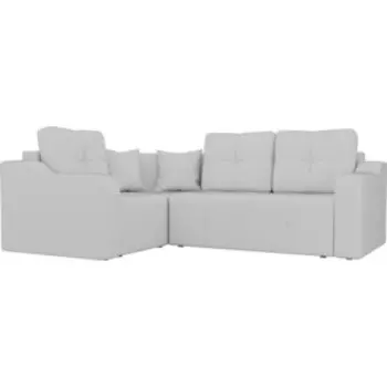 Угловой диван АртМебель Кембридж эко кожа белый левый угол