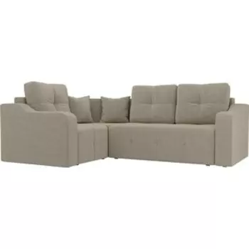 Угловой диван АртМебель Кембридж микровельвет бежевый левый угол