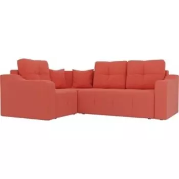Угловой диван АртМебель Кембридж микровельвет коралловый левый угол