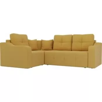 Угловой диван АртМебель Кембридж микровельвет желтый левый угол