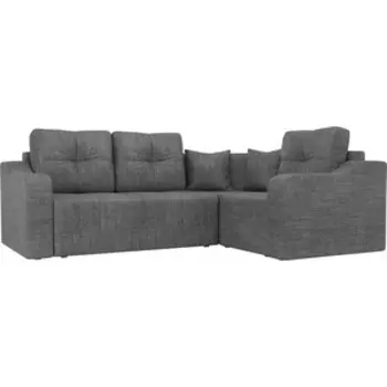 Угловой диван АртМебель Кембридж рогожка серый правый угол