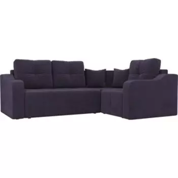 Угловой диван АртМебель Кембридж велюр фиолетовый правый угол