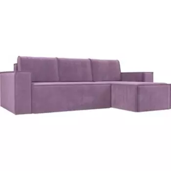 Угловой диван АртМебель Куба микровельвет сиреневый правый угол