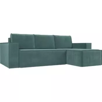 Угловой диван АртМебель Куба велюр бирюза правый угол