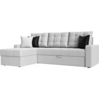 Угловой диван АртМебель Ливерпуль эко-кожа белый левый угол