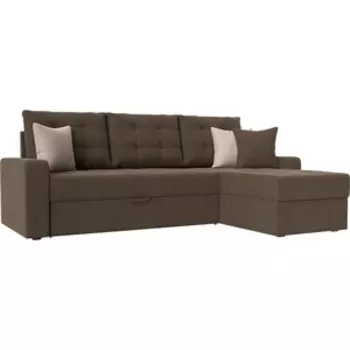 Угловой диван АртМебель Ливерпуль рогожка бежевый правый угол