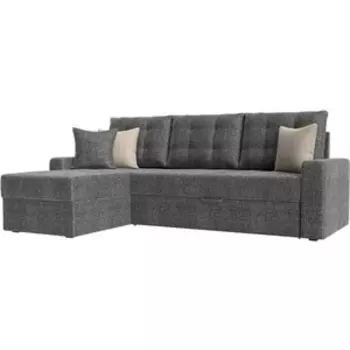 Угловой диван АртМебель Ливерпуль рогожка серый левый угол