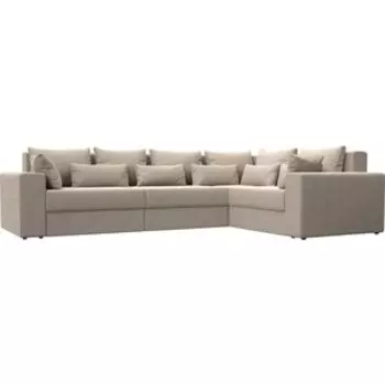 Угловой диван АртМебель Майами Long рогожка бежевый правый угол