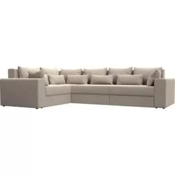Угловой диван АртМебель Майами Long рогожка бежевый левый угол