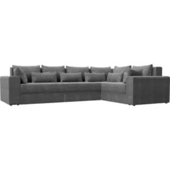 Угловой диван АртМебель Майами Long рогожка серый правый угол
