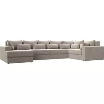 Угловой Диван АртМебель Майами-П левый угол микровельвет бежевый