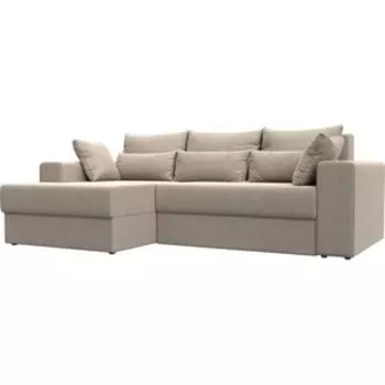 Угловой диван АртМебель Майами рогожка бежевый левый угол