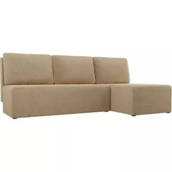 Угловой диван АртМебель Поло микровельвет бежевый правый угол