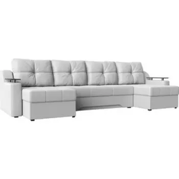 Угловой диван АртМебель Сенатор-П эко-кожа белый