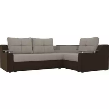 Угловой диван АртМебель Тесей корфу 02 микровельвет коричневый правый угол