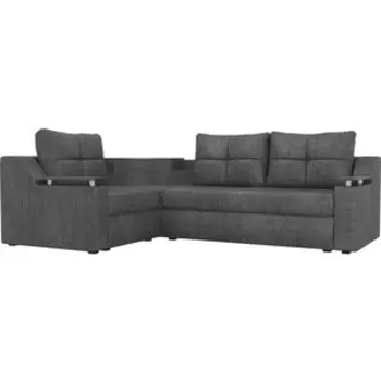 Угловой диван АртМебель Тесей рогожка серый левый угол