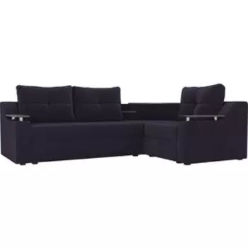 Угловой диван АртМебель Тесей велюр фиолетовый правый угол