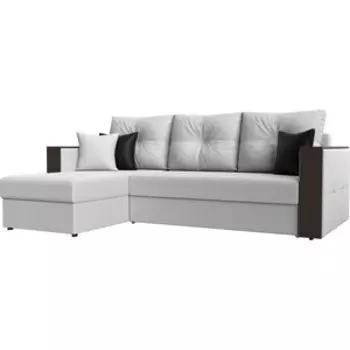Угловой диван АртМебель Валенсия эко-кожа белый левый угол