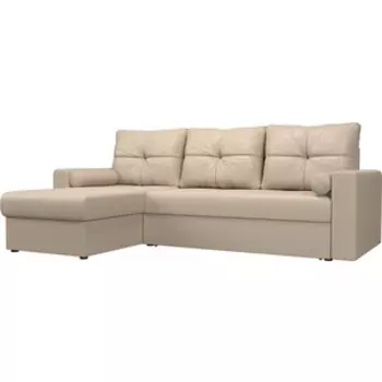 Угловой диван АртМебель Верона экокожа бежевый левый угол