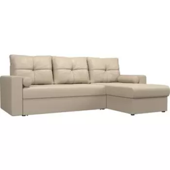 Угловой диван АртМебель Верона экокожа бежевый правый угол