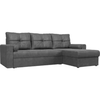 Угловой диван АртМебель Верона рогожка серый правый угол