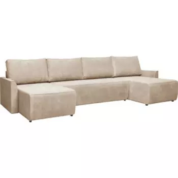 Угловой диван Комфорт - S Марсель (П-образный) Велюр Бежевый (KMF00982)