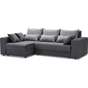 Угловой диван Ладья Угловой диван Майами велюр, серый Киви 91 левый угол