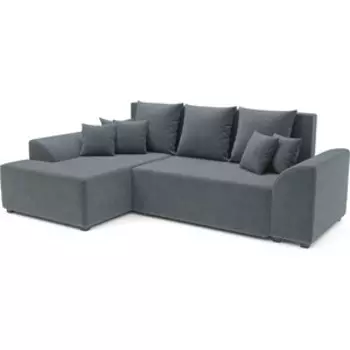 Угловой диван Mebel Ars Каскад левый угол (велюр серо-синий/НВ-178/26)