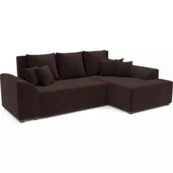 Угловой диван Mebel Ars Каскад правый угол (велюр шоколад/НВ-178/16)