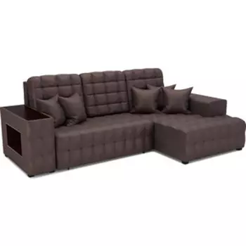 Угловой диван Mebel Ars Мадрид правый угол (бархат шоколадный STAR VELVET 60 COFFEE)