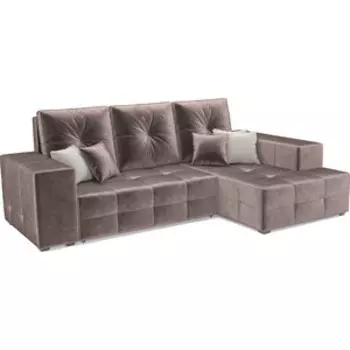 Угловой диван Mebel Ars Монреаль правый угол (бархат шоколадный STAR VELVET 60 COFFEE)