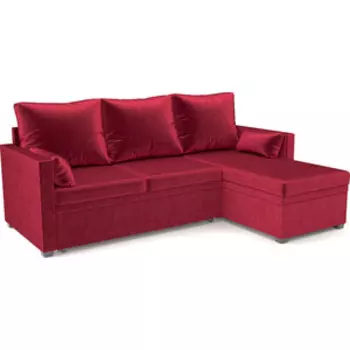 Угловой диван Mebel Ars Париж (бархат красный STAR VELVET 3 DARK RED)