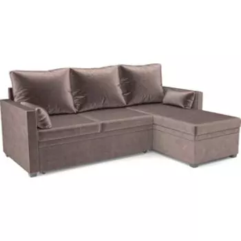 Угловой диван Mebel Ars Париж (бархат шоколадный STAR VELVET 60 COFFEE)