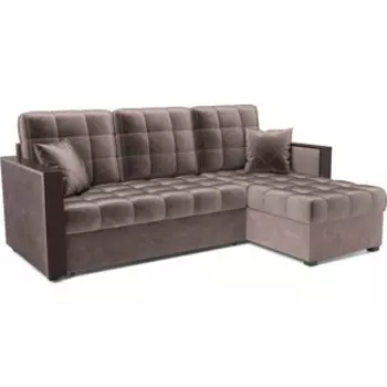 Угловой диван Mebel Ars Техас (бархат шоколадный STAR VELVET 60 COFFEE)