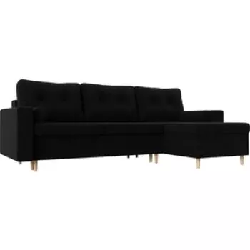 Угловой диван Мебелико Белфаст микровельвет черный правый угол