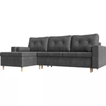 Угловой диван Мебелико Белфаст рогожка серый левый угол