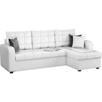 Угловой диван Мебелико Ливерпуль эко-кожа белый правый угол