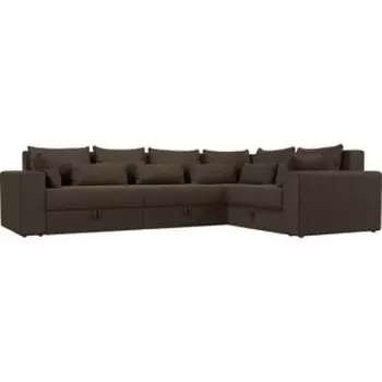 Угловой диван Мебелико Майами Long рогожка коричневый правый угол