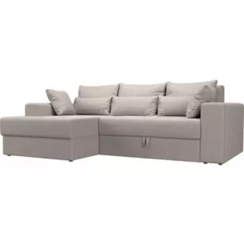 Угловой диван Мебелико Майами рогожка бежевый левый угол