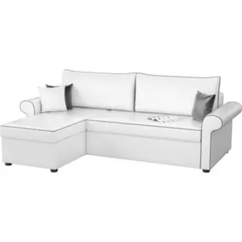 Угловой диван Мебелико Милфорд эко-кожа белый левый угол