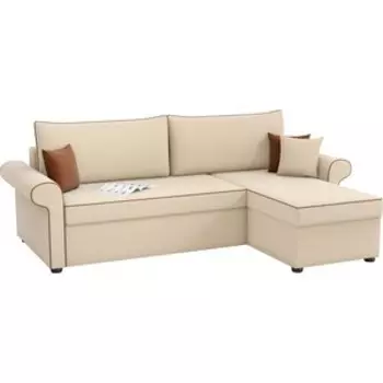 Угловой диван Мебелико Милфорд рогожка бежевый правый угол