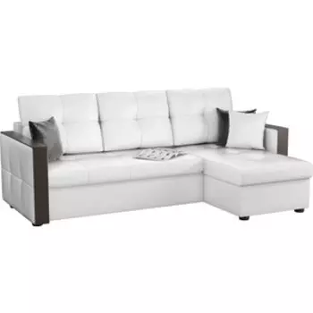 Угловой диван Мебелико Валенсия эко-кожа белый правый угол