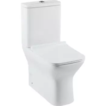 Унитаз-компакт безободковый Aquanet Cube-C с тонким сиденьем микролифт (CL-12248B, CL-12248B-1)