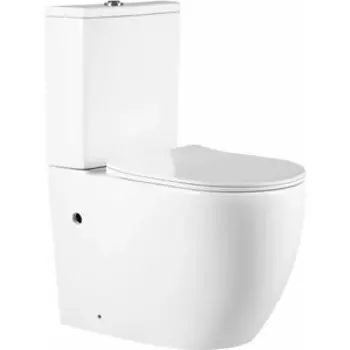 Унитаз-компакт безободковый Charus Caravan с сиденьем микролифт (CT700-131W)