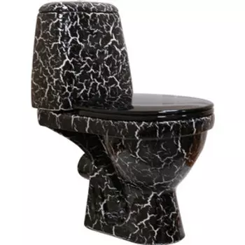 Унитаз-компакт Rosa Премьер с сиденьем, черный кракелюр (4640021064979)