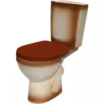Унитаз-компакт Rosa Рио с сиденьем, коричневый (2353797552633)