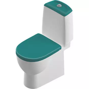 Унитаз-компакт Sanita luxe Best Comfort Color Sea SL DM с сиденьем микролифт Clip UP (WC.CC/Best/2-DM/TUR.G/S1)